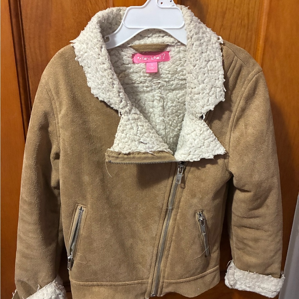 Say What? Tan and Cream Kids Jacket